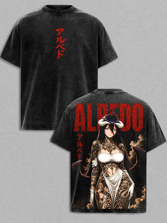 Albedo Overlord Vintage Washed T-Shirt | Harajuku Streetwear