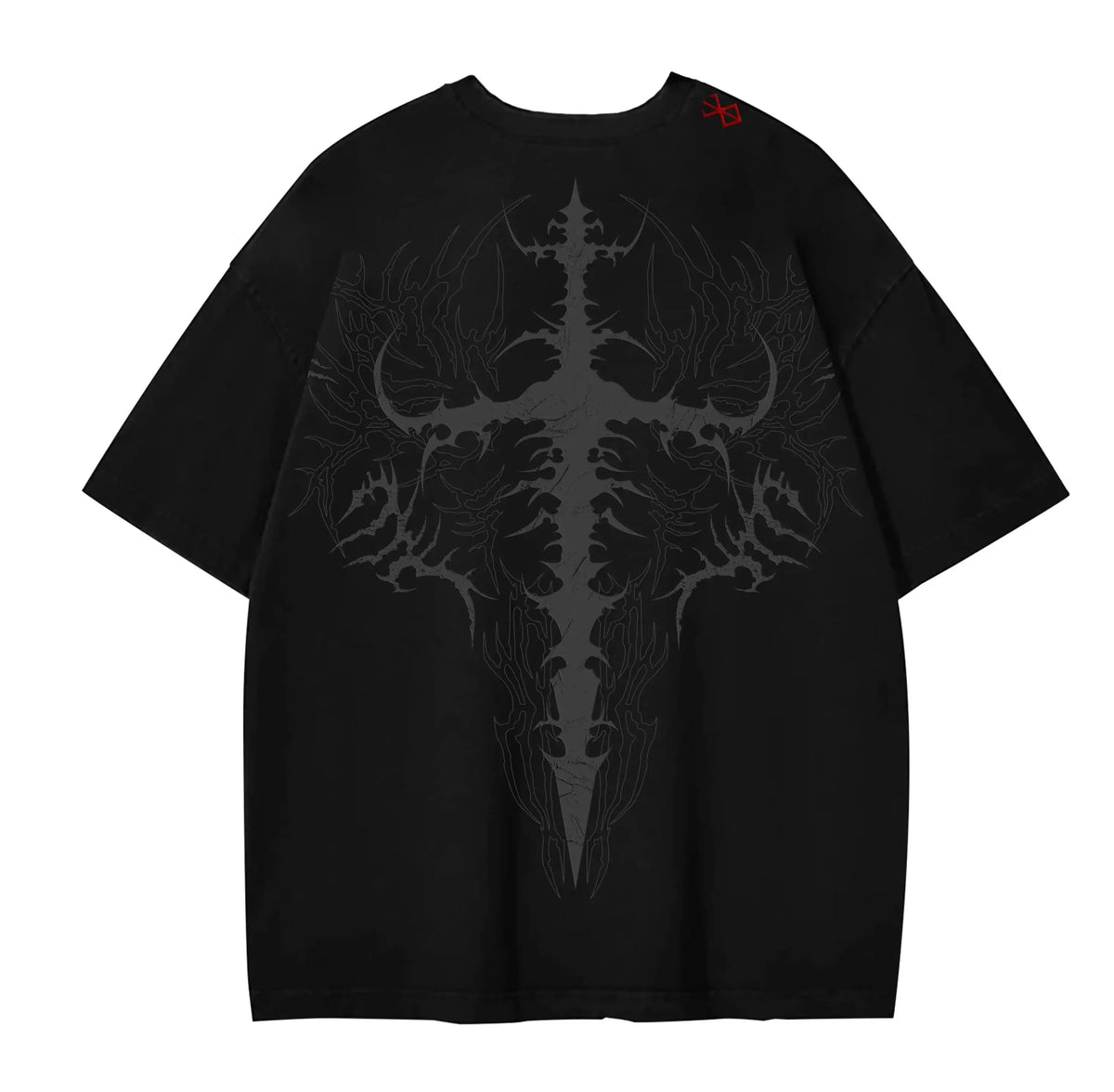 Oversized Cotton Tee Skull Print Unisex Streetwear Gym Top