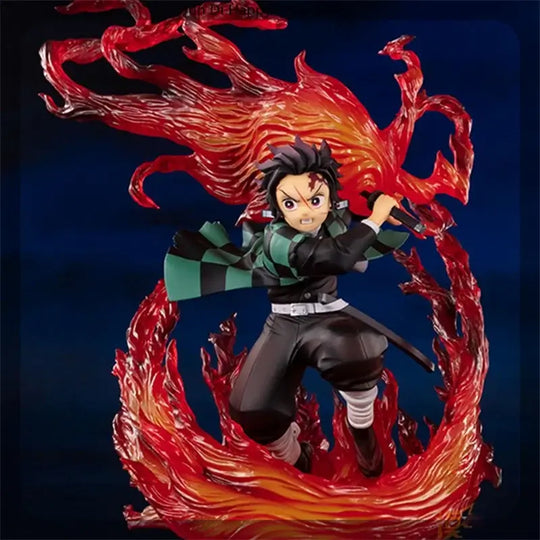 Tanjiro Hinokami Kagura Anime Figure 21CM Demon Slayer statue desktop decoration ornament gift