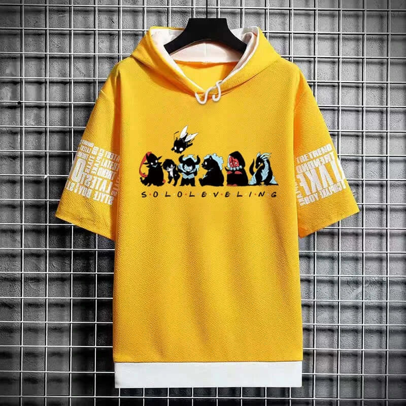 Solo Leveling Anime Graphic T-Shirt Korean Fashion black manga short sleeve men breathable