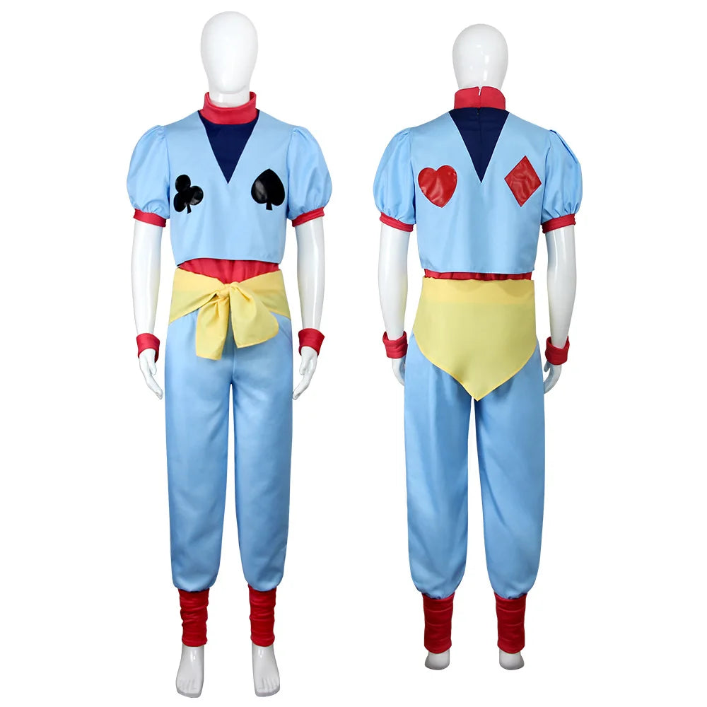 Hisoka Morow Hunter x Hunter Cosplay Costume featuring a multi-piece outfit, ideal for conventions and Halloween.