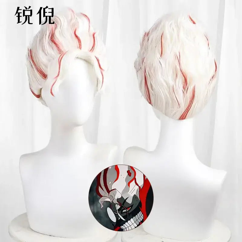 Dandadan Okarun Cosplay Costume Wig Suit Ken Takakura black collar uniform curly hair Halloween