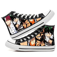 Breathable My Hero Academia Canvas Shoes featuring Izuku Midoriya anime art, designed as comfortable high-top student sneakers.