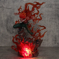 A premium Might Guy Luminous Figure showing the Night Guy Eight Inner Gates attack, glowing vibrantly on a gaming desktop.