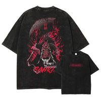 Bleach Aizen Sousuke Harajuku Washed Graphic T-Shirt flat lay washed vintage Harajuku anime tee