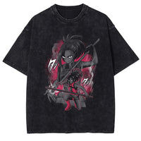 Kirishima Eijiro Washed T-Shirt featuring bold manga character design in black with colorful artwork.