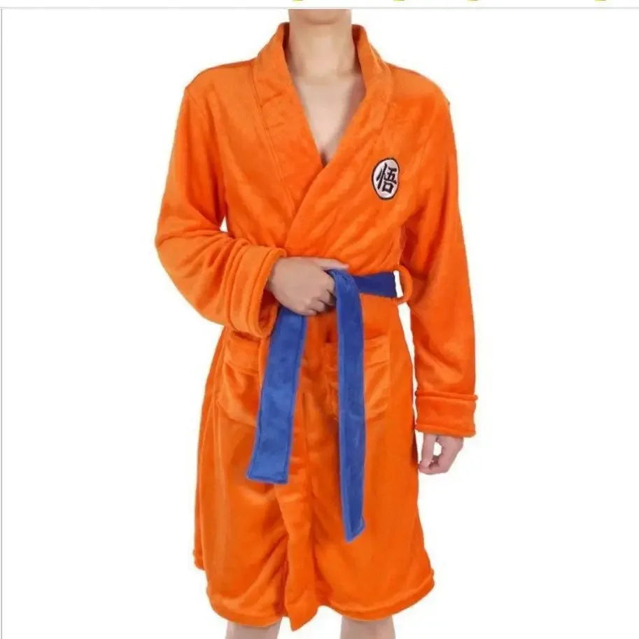 Dragon Ball Goku Flannel Anime Cosplay Bathrobe warm unisex home pajamas autumn winter