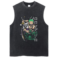One Piece Vintage Washed Graphic Tank Top | Cotton Streetwear