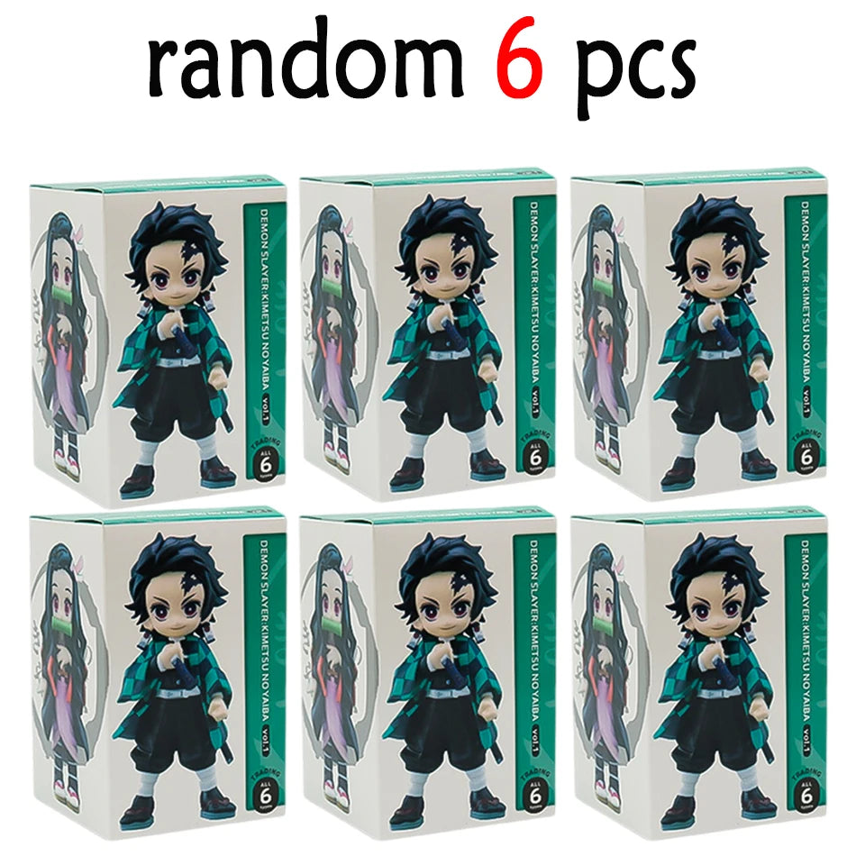 Demon Slayer Tanjiro Nezuko Blind Box PVC Figure Bandai 10cm statue ornament birthday Christmas gift