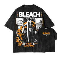 Ichigo Kurosaki Hollow Mask Washed T-Shirt oversized summer outfit for adult Bleach fans