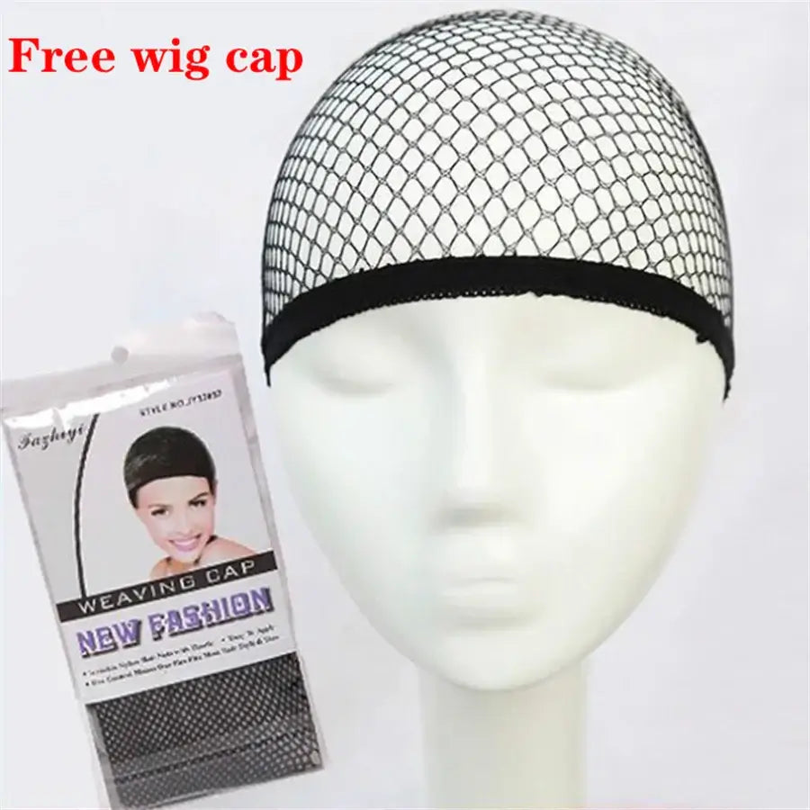 Kurapika Hunter x Hunter Cosplay Costume Full Set Free wig cap for wigs, showcasing black netted design with packaging, ideal for styling and comfort.