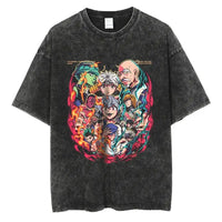 Hunter x Hunter Gon Freecss Print T-Shirt oversized Harajuku washed cotton anime tee men women