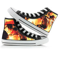 One Piece Anime Canvas Shoes Luffy Zoro hand-painted high top sneakers boys girls casual