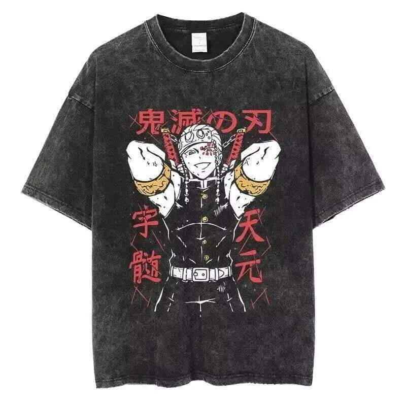 Demon Slayer Rengoku Flame Hashira Anime T-Shirt featuring bold graphic design in breathable cotton.