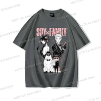 A cute Anya Forger T-shirt made of soft cotton, featuring a Harajuku style Spy x Family print for men and women.