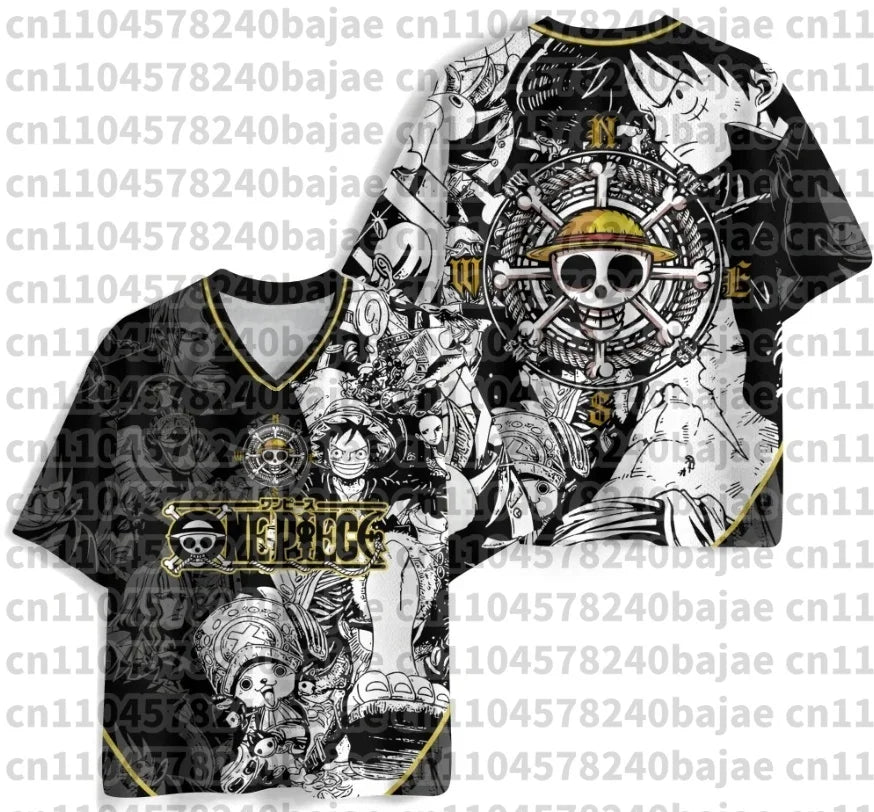 Zoro Luffy 3D T-Shirt One Piece Quick-Dry polyester all-over sublimation print oversized fit plus size men women children summer jersey front view