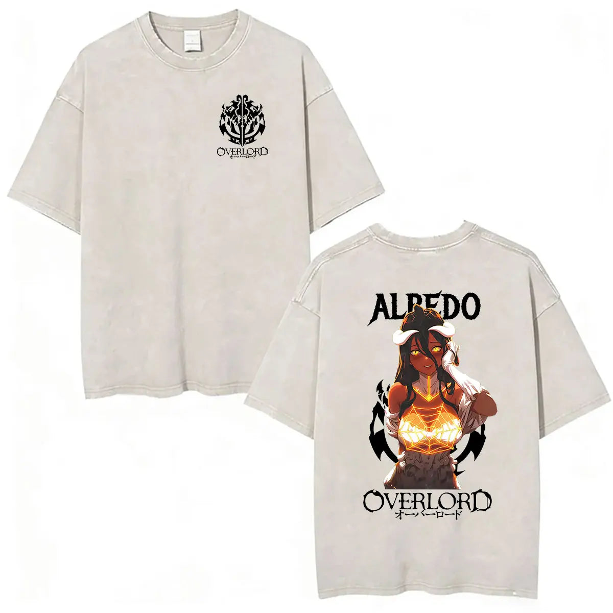 Albedo Overlord Vintage Washed T-Shirt Anime Graphic Tee