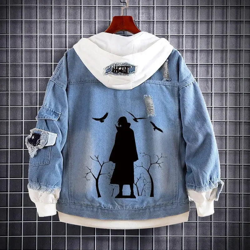 Naruto Akatsuki Itachi Harajuku Pullover Hoodie back view flannel Harajuku anime sweatshirt