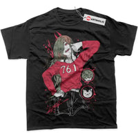 An oversized Chainsaw Man T-Shirt made of soft cotton, featuring a graphic print of Power and Makima for men's and women's streetwear.