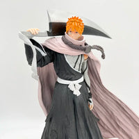 A detailed 32cm Bleach Anime Figure GK model featuring Kurosaki Ichigo in battle pose, available with Ulquiorra Cifer and Toshiro Hitsugaya variants.