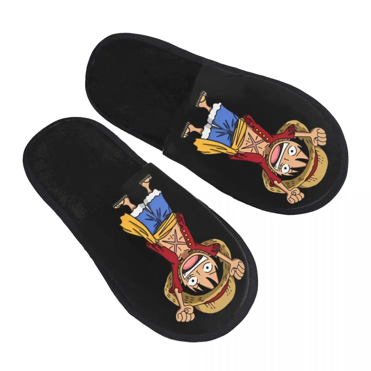 One Piece Luffy Memory Foam House Slippers cozy winter cotton non-skid bedroom slides anime gift
