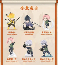 A cute Naruto Pop Mart Blind Box from the Ninkai Taisen Series featuring a collectible chibi anime desktop decoration model.