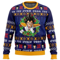 A vibrant Dragon Ball 3D Sweatshirt featuring Goku Super Saiyan art, styled as a Christmas jersey for men and children.