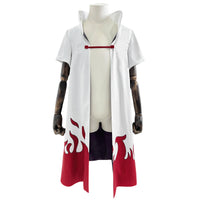 Namikaze Minato Cosplay Costume featuring full set with cloak and detailed design, perfect for fans and conventions.