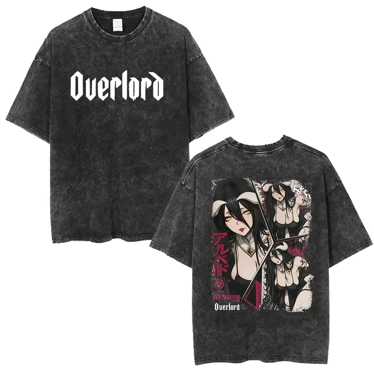 Albedo Overlord Vintage Washed T-Shirt Anime Graphic Tee