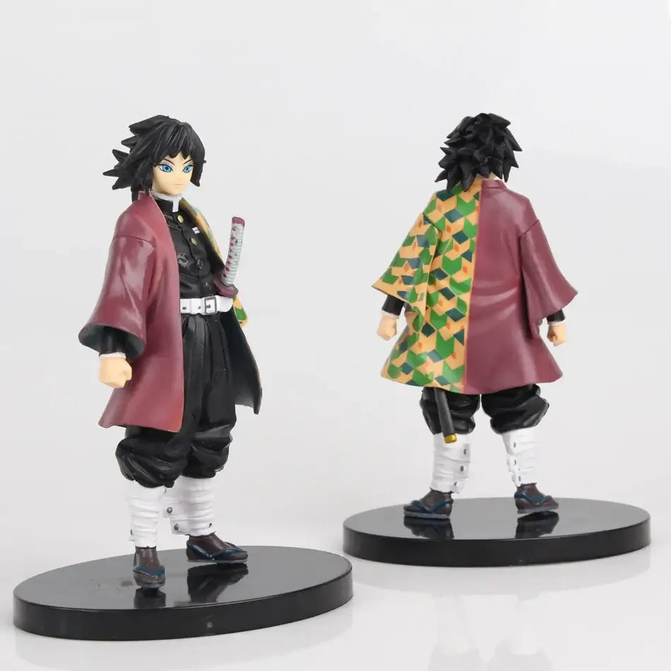 A highly detailed 16cm Demon Slayer Anime Figure made of premium PVC, showcasing Kamado Tanjiro in a dynamic warrior action pose for desktop decoration.