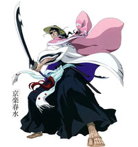Shunsui Kyoraku BLEACH TYBW Cosplay Costume showcased in a vibrant five-piece outfit with printed robe.