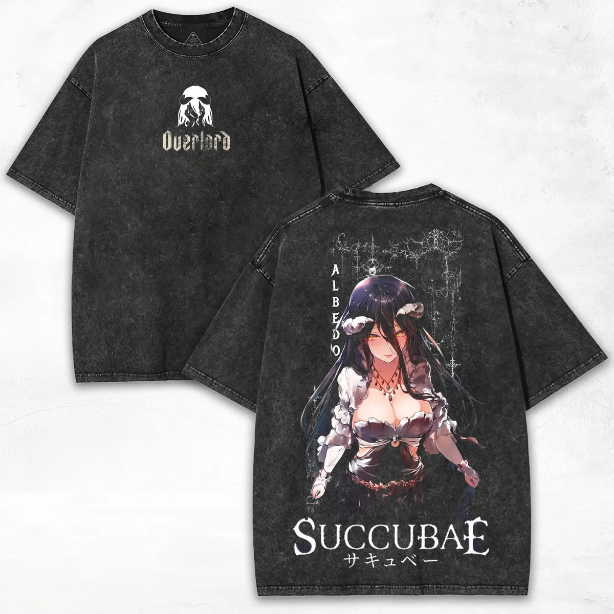 Albedo Shalltear Overlord Washed Oversized T-Shirt Cotton Tee