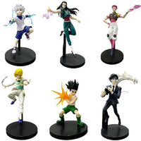 High-quality Hunter x Hunter Anime Figures featuring Gon Freecss, Killua Zoldyck, and Kurapika in dynamic action poses for adult room decor.