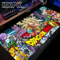 Dragon Ball Z Super Gaming Mouse Pad showcasing a vibrant design with Shenron and Dragon Balls on a gaming desk.