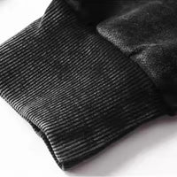 Detail of the cuff of the Kenpachi Zaraki Bleach Vintage Washed Hoodie in cotton fleece fabric.