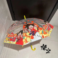 Dragon Ball Goku Folding Transparent Umbrella open full view anime print clear canopy