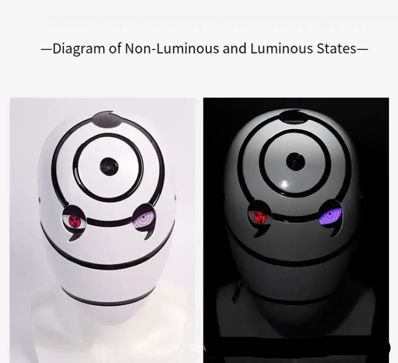 A highly imitative, high-gloss Obito Cosplay Mask featuring the Akatsuki Sharingan design for anime Halloween costumes and conventions.