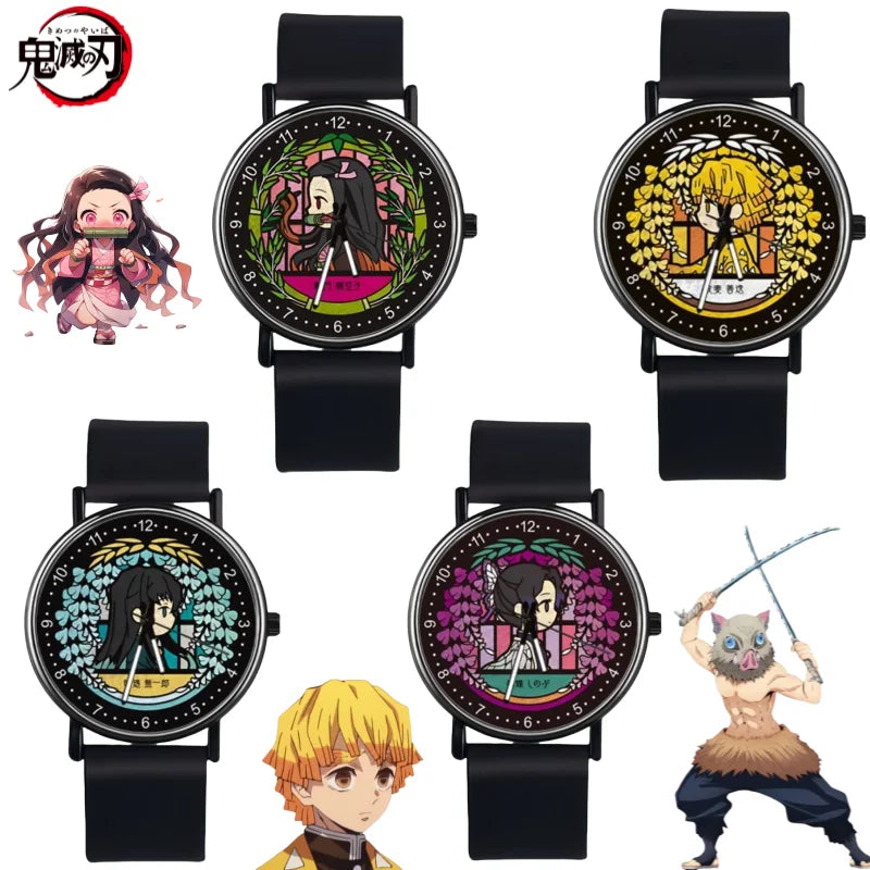 Demon Slayer Nezuko Sanemi Anime Student Analog Watch featuring characters from the anime series.