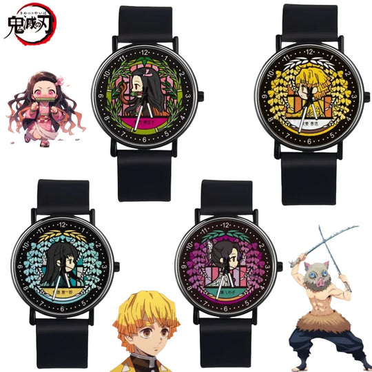 Demon Slayer Nezuko Sanemi Anime Student Analog Watch featuring characters from the anime series.