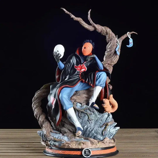 A 32cm Akatsuki Tobi Uchiha Obito Naruto PVC model, a desktop ornament and holiday gift toy for kids.