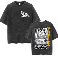 A unisex vintage washed Japan Anime Dandadan Okarun Graphic T Shirt made from high-quality cotton for streetwear fashion.