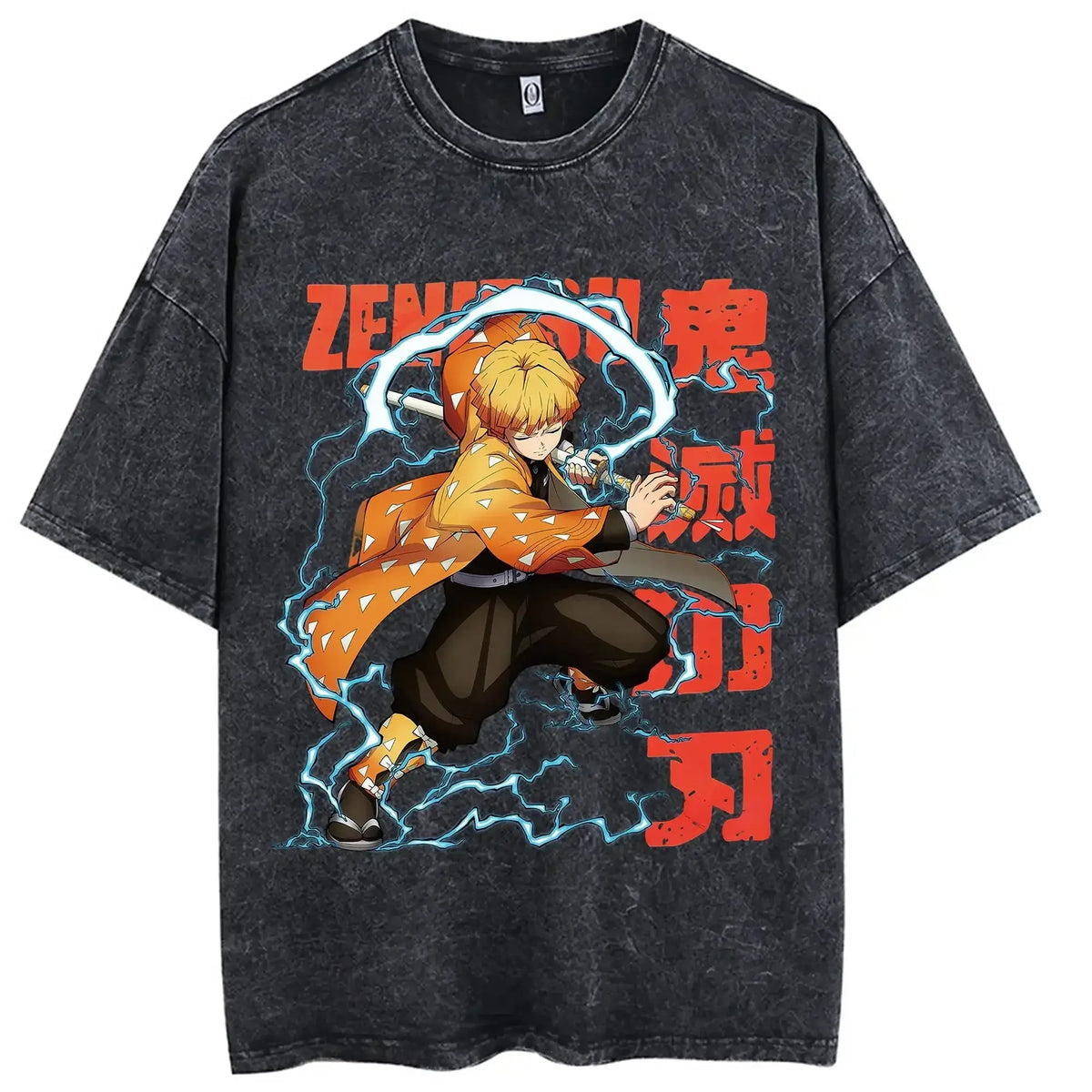 A trendy oversized Demon Slayer Hooded Sweatshirt featuring colorful anime character graphics, designed as casual autumn streetwear for men and women.