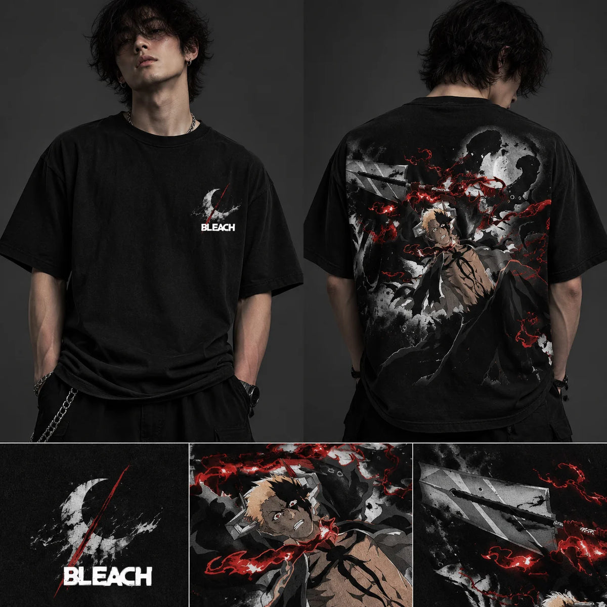 Blood Chains Ichigo Kurosaki T-Shirt | Cotton
