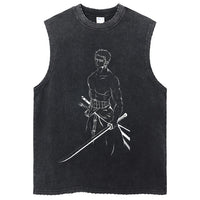 One Piece Vintage Washed Graphic Tank Top | Cotton Streetwear