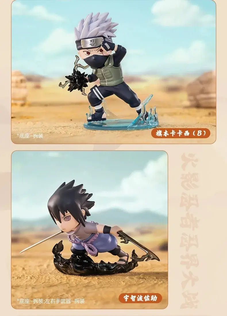 A cute Naruto Pop Mart Blind Box from the Ninkai Taisen Series featuring a collectible chibi anime desktop decoration model.