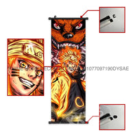 High-quality Uzumaki Naruto Posters wall art scroll featuring Sasuke Uchiha, Madara, and Might Guy for anime home decor.