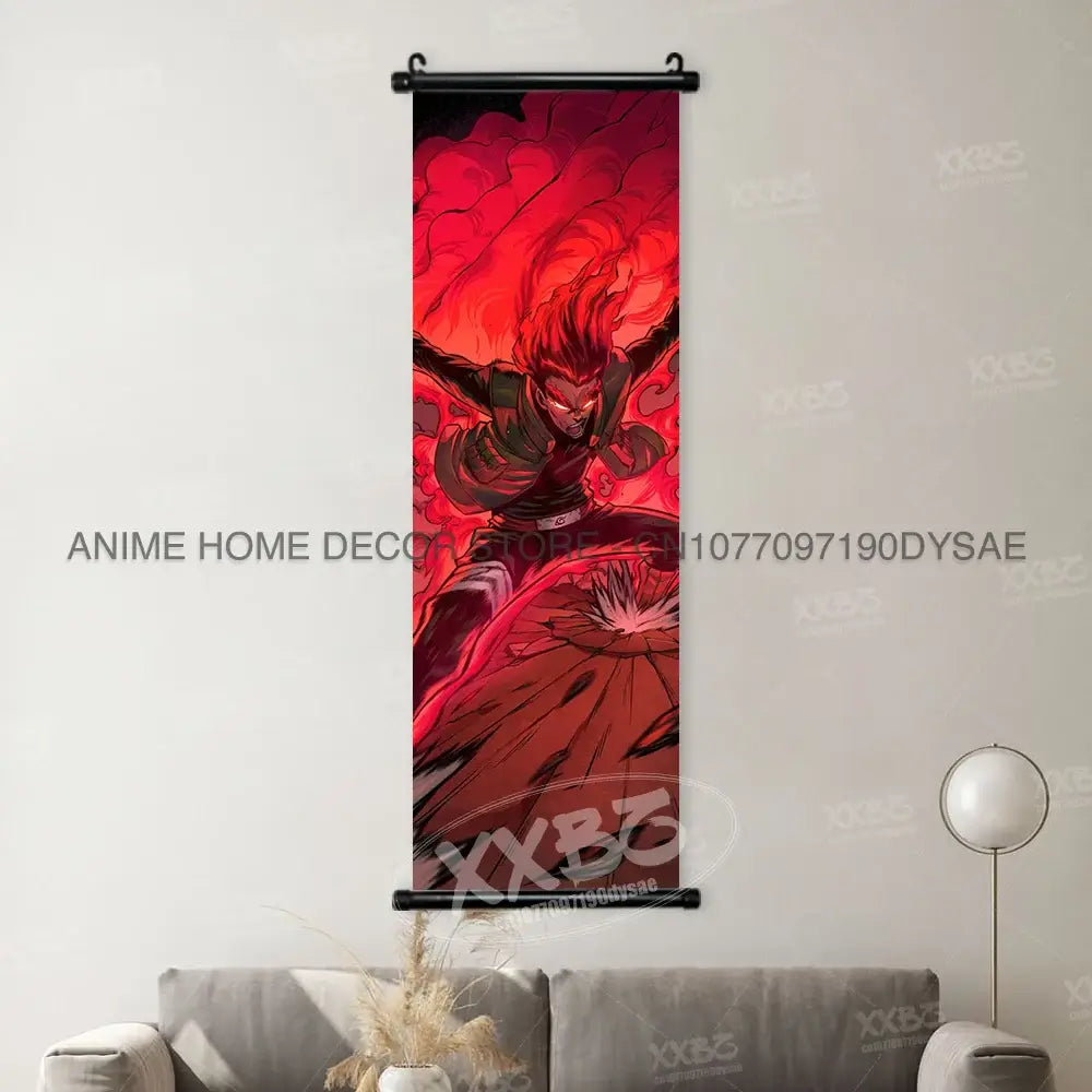 High-definition Naruto Posters hanging scroll featuring Uzumaki Naruto, Uchiha Sasuke, and Madara for anime home wall decoration.