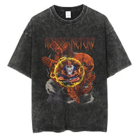 Hunter x Hunter Gon Freecss Print T-Shirt oversized Harajuku washed cotton anime tee men women