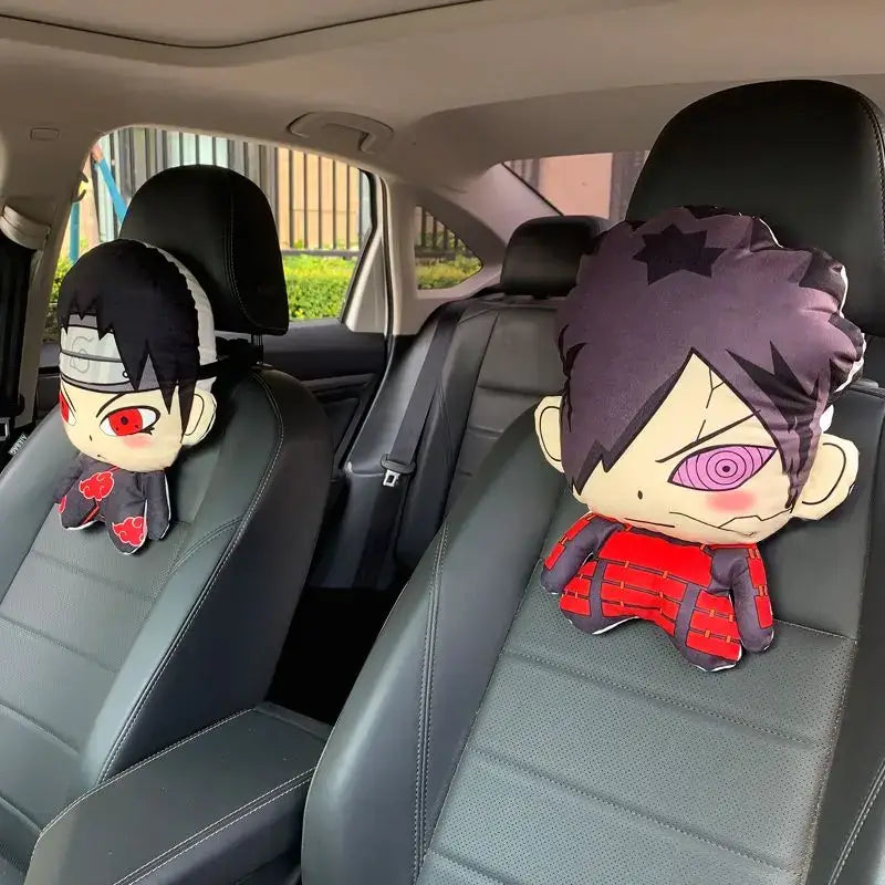 Close-up of Naruto Anime Car Neck Pillow Headrest Uzumaki Naruto cartoon print cushion detail