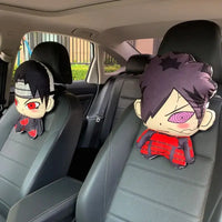 Close-up of Naruto Anime Car Neck Pillow Headrest Uzumaki Naruto cartoon print cushion detail